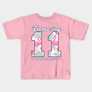 11th Birthday Flamazing 11 born 2013 Girls Kids T-Shirt